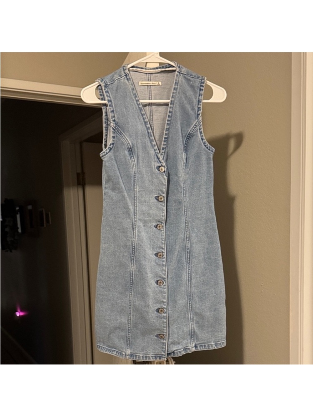 Abercrombie & Fitch Light Blue Sleeveless Denim Dress